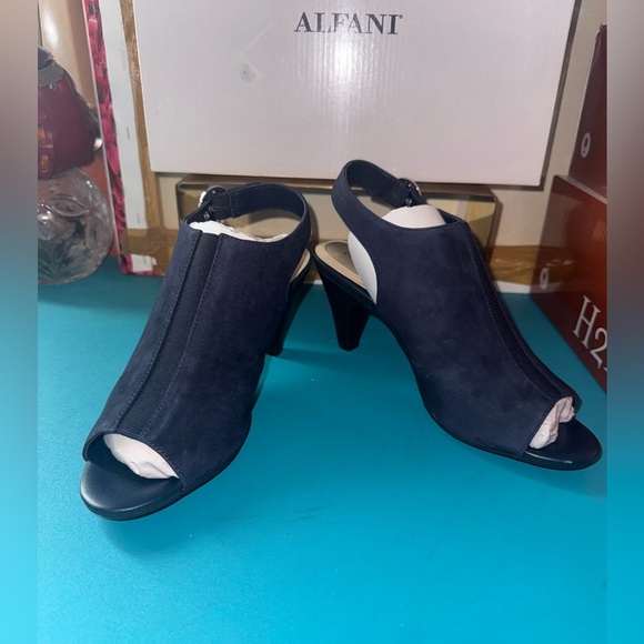 Alfani Navy Suede Jalenne Step 'N Flex Slingback Shooties- 8M - Picture 1 of 8